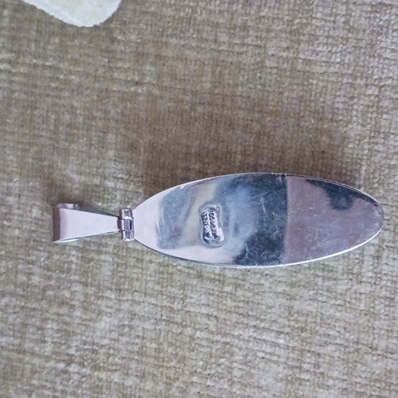 ATI 925 Mexico Silver Turquoise Pendant - Picture 2 of 7